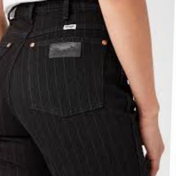 Wrangler Denim - Wrangler 683 Bonnie Loose Flare Pinstripe Vaquera Western Cowgirl Jeans Size 31